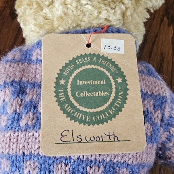 Vintage 1990's Boyd's Bear Elsworth, 12" with Movable Joints and Wool Sweater - Picture 4 of 11
